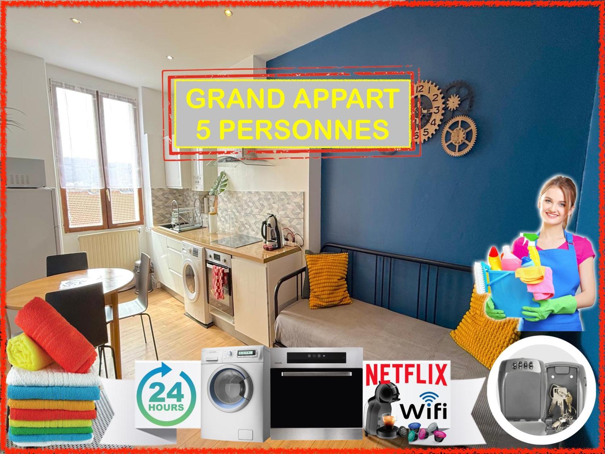 012 Chic & Cosy F2 34M2 Hypercentre Wifi Smart Tv Netflix Daire Saint-Etienne  Dış mekan fotoğraf